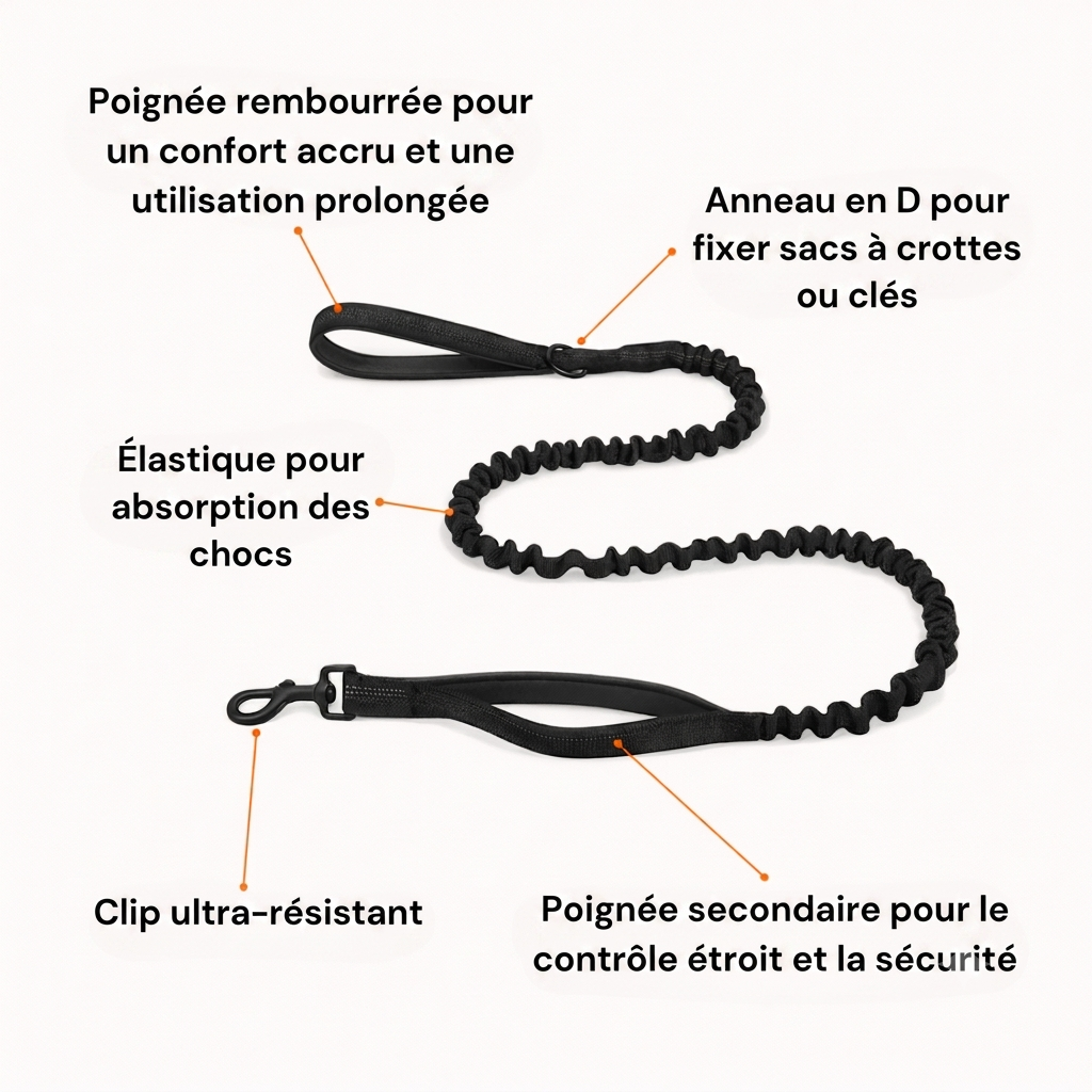 Laisse Élastique pour Chien Zenvia