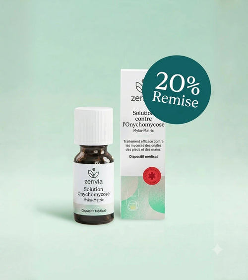 Solution Zenvia avec la technologie Biofilm® contre les mycoses des ongles tenaces